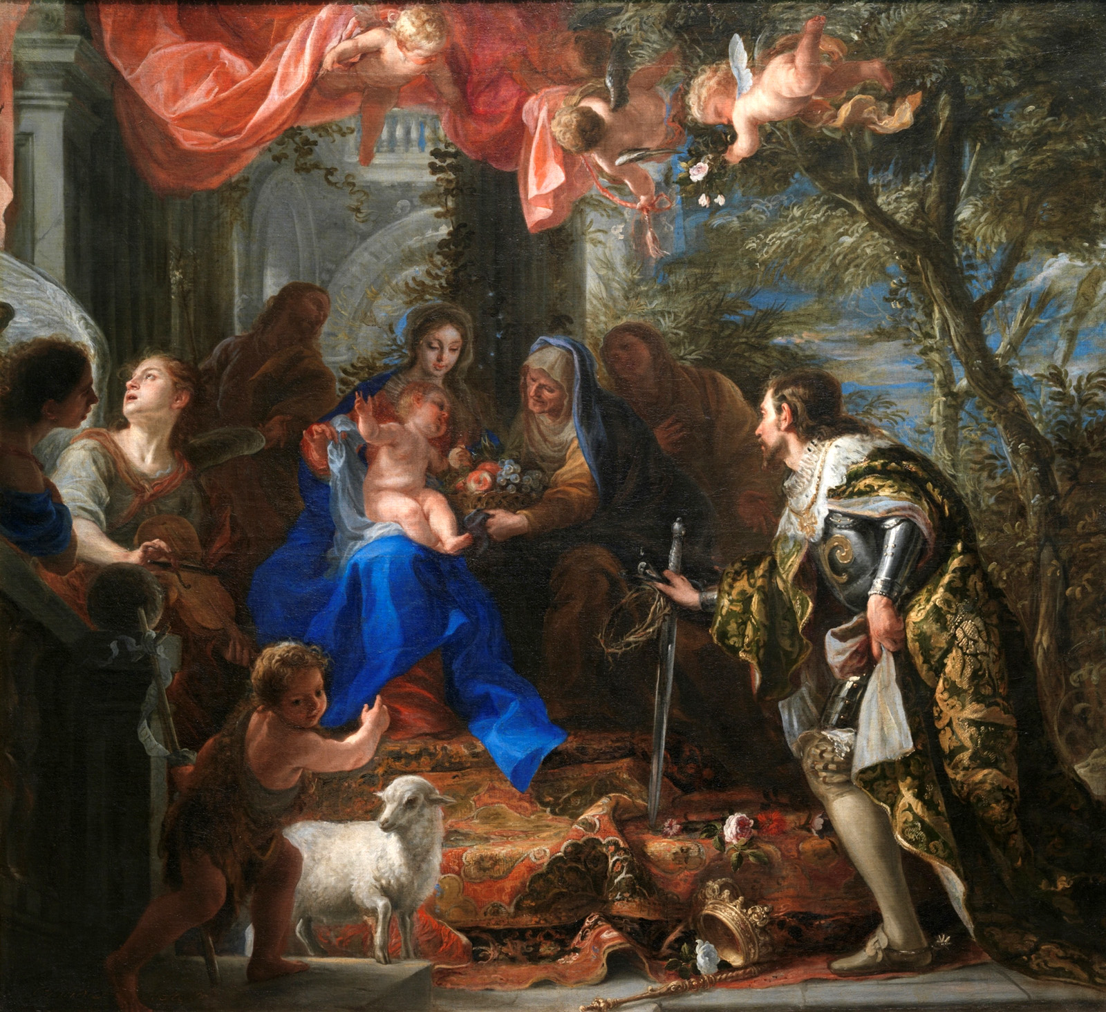 virgin and child adored by the king of france